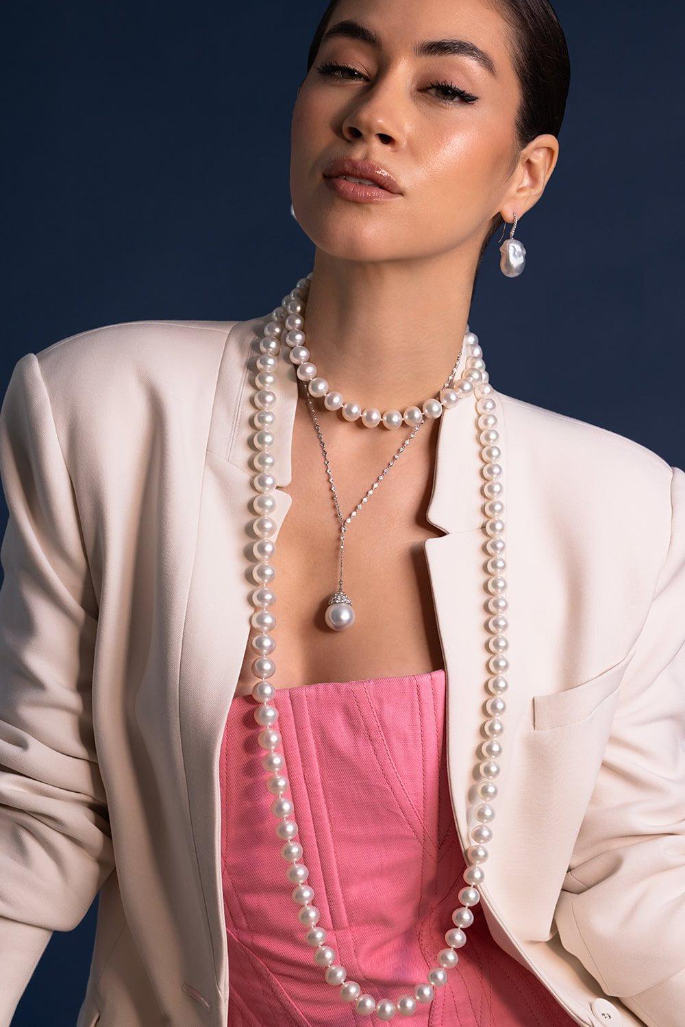 ASSAEL-Button South Sea Pearl Necklace-WHITE GOLD
