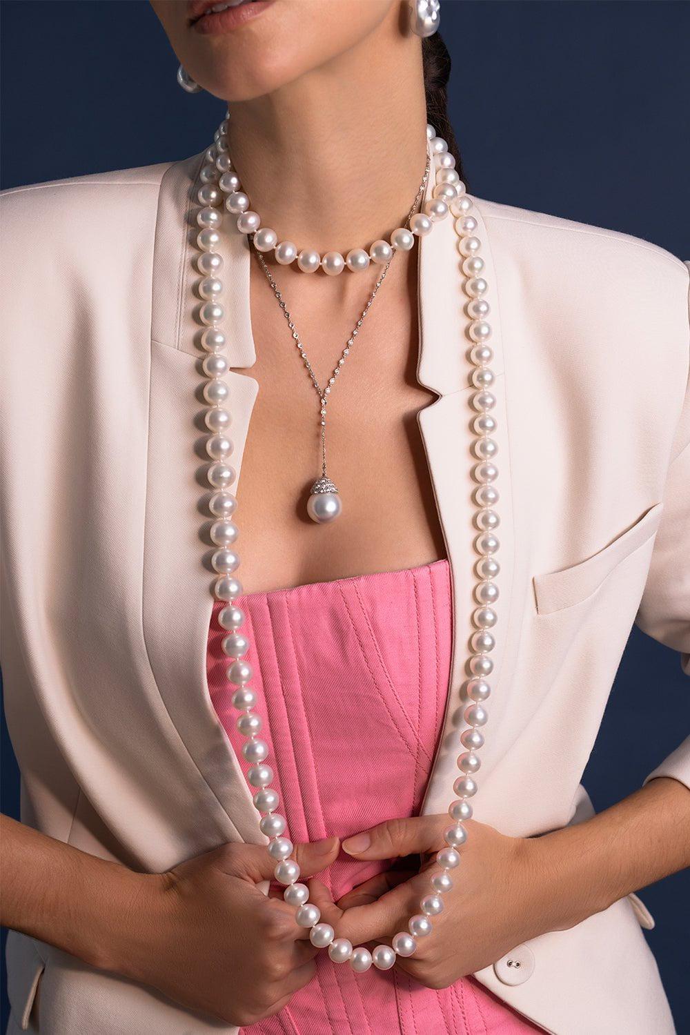 ASSAEL-Button South Sea Pearl Necklace-WHITE GOLD