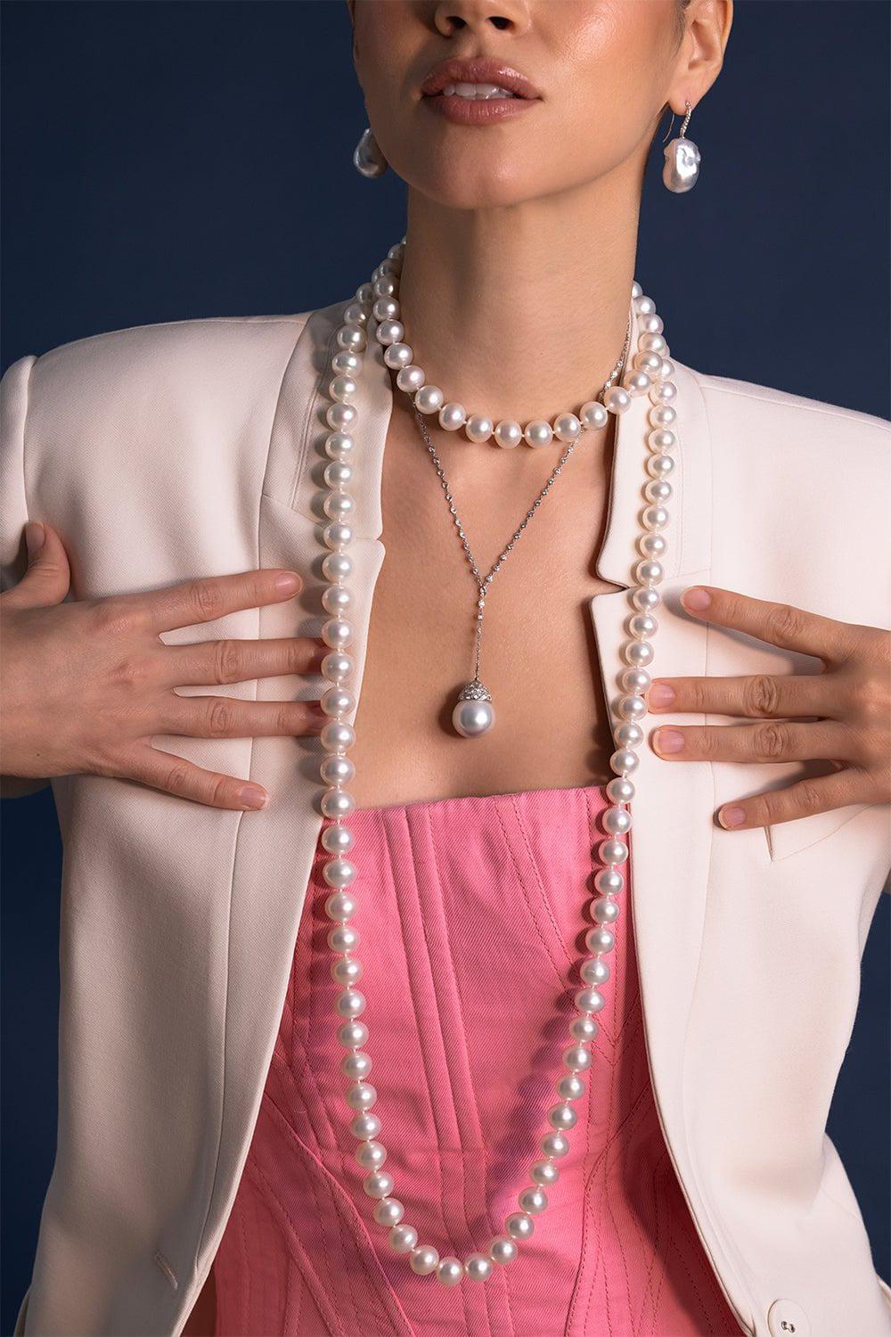 ASSAEL-Button South Sea Pearl Necklace-WHITE GOLD