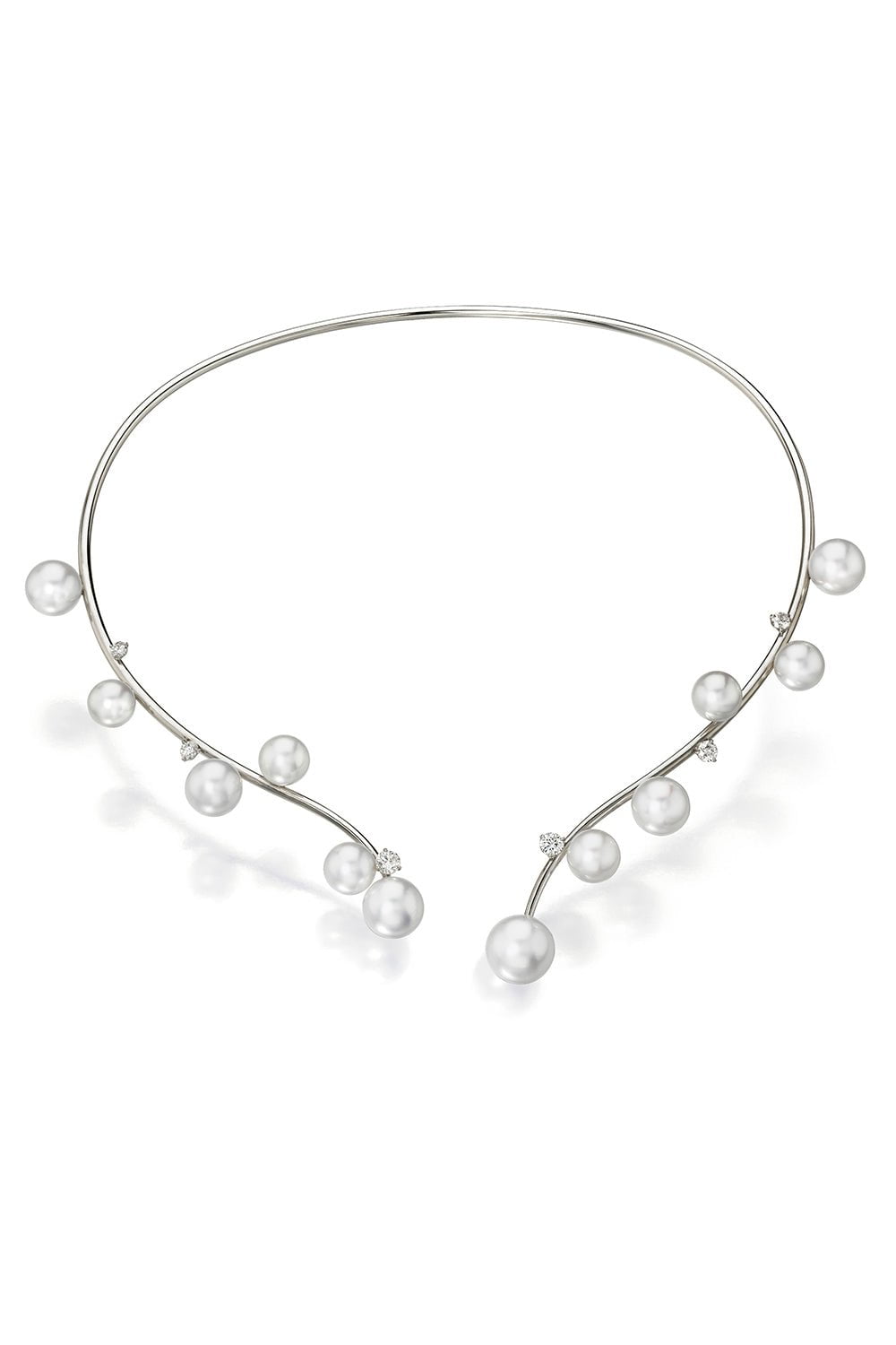 ASSAEL-Floating Open Bubble Necklace-WHITE GOLD