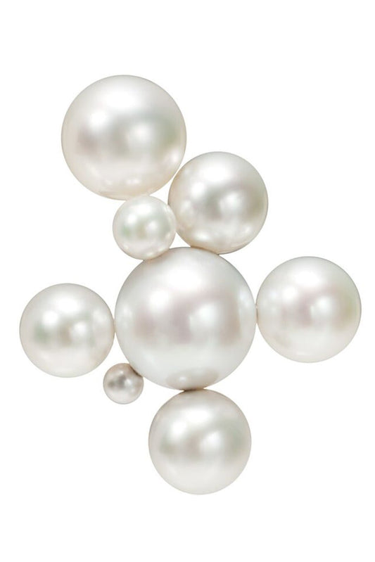 ASSAEL-Multi Bubble South Sea Akoya Pearl Ring-WHITE GOLD