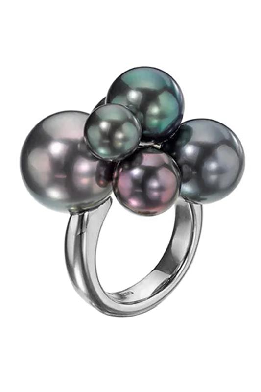 ASSAEL-Multi Bubble Tahitian Pearl Ring-WHITE GOLD
