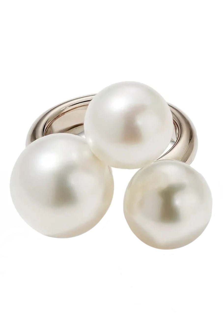 ASSAEL-Three Bubble South Sea Pearl Ring-WHITE GOLD
