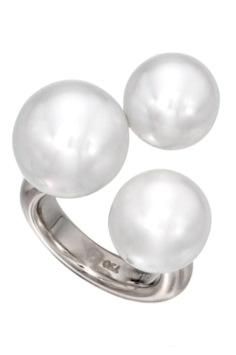 ASSAEL-Threel Bubble South Sea Pearl Ring-WHITE GOLD