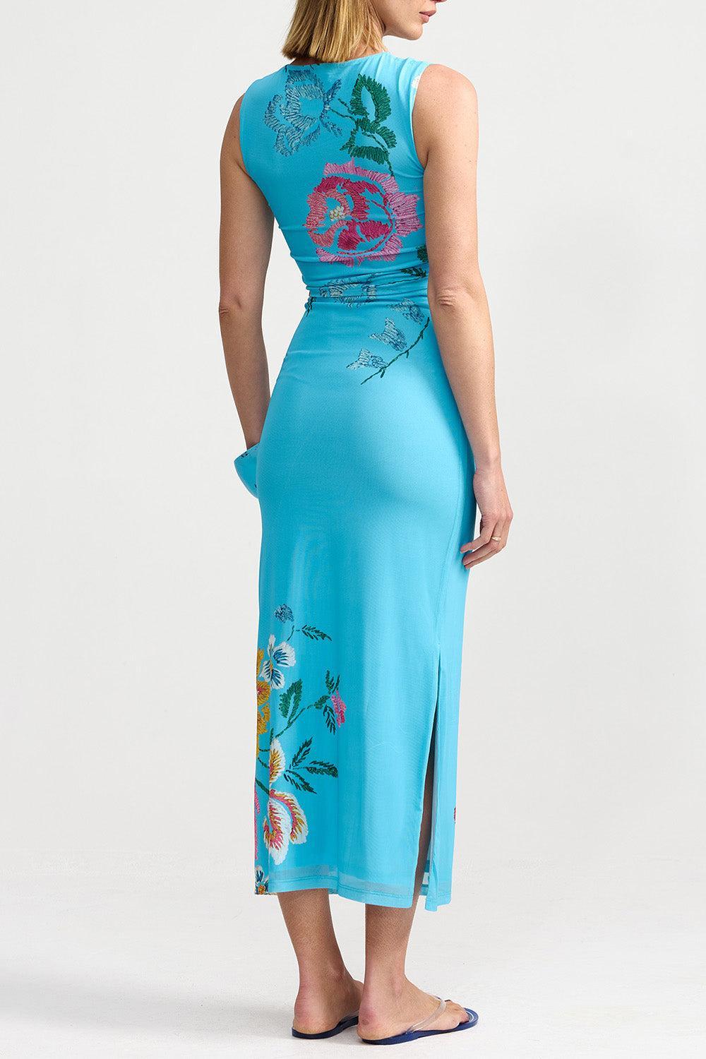 Ariel Mesh Dress-BLUE-2-CLOTHINGDRESSCASUAL-ASTON STUDIO