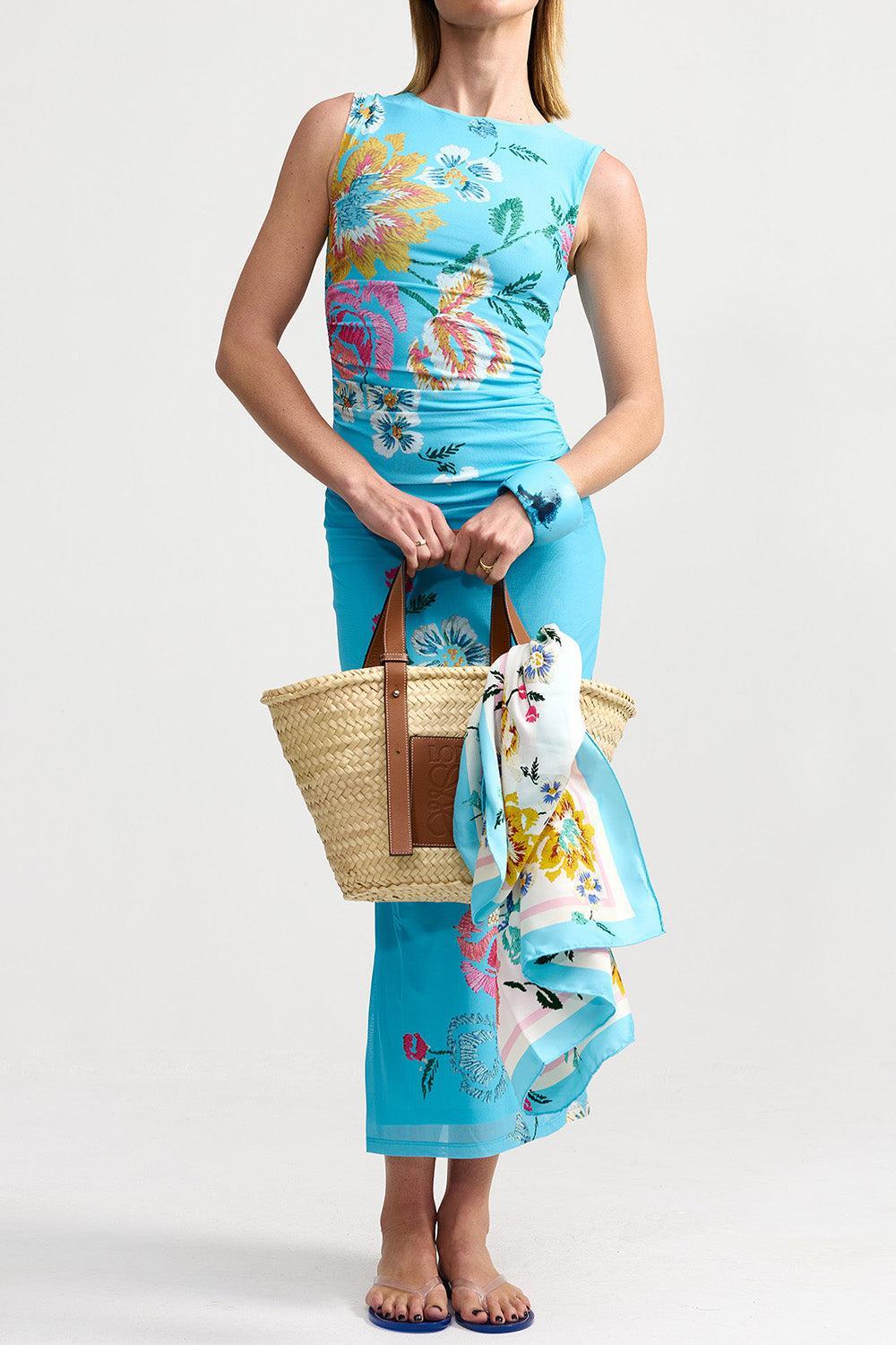 Ariel Mesh Dress-BLUE-2-CLOTHINGDRESSCASUAL-ASTON STUDIO