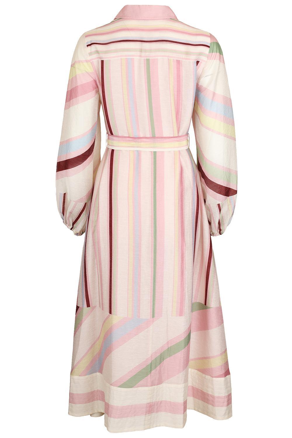 Saskia Midi Wrap Dress-STRIPE-2-CLOTHINGDRESSCASUAL-ASTON STUDIO