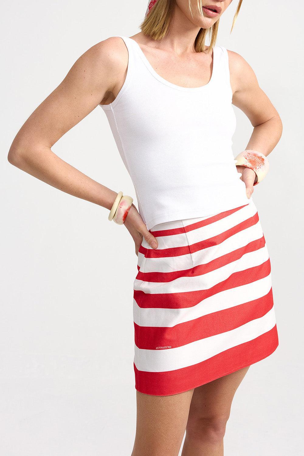 Ula Mini Skirt-STRIPE-2-CLOTHINGDRESSCASUAL-ASTON STUDIO