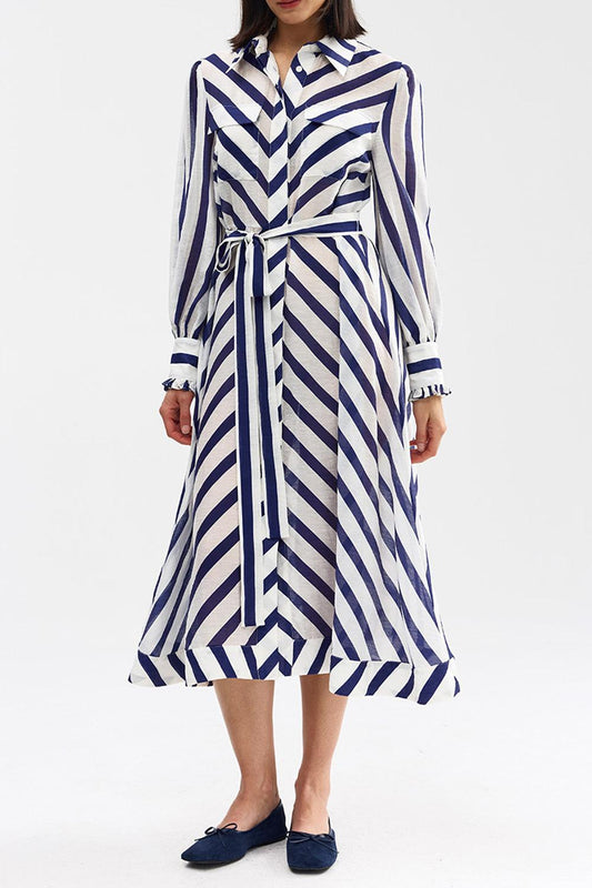 Yasmine Dress-STRIPE-2-CLOTHINGDRESSCASUAL-ASTON STUDIO
