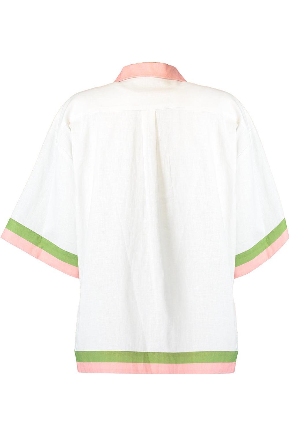  Neri Short Sleeve Button Shirt-FLORAL-0-CLOTHINGTOPBLOUSE-ASTON STUDIO 