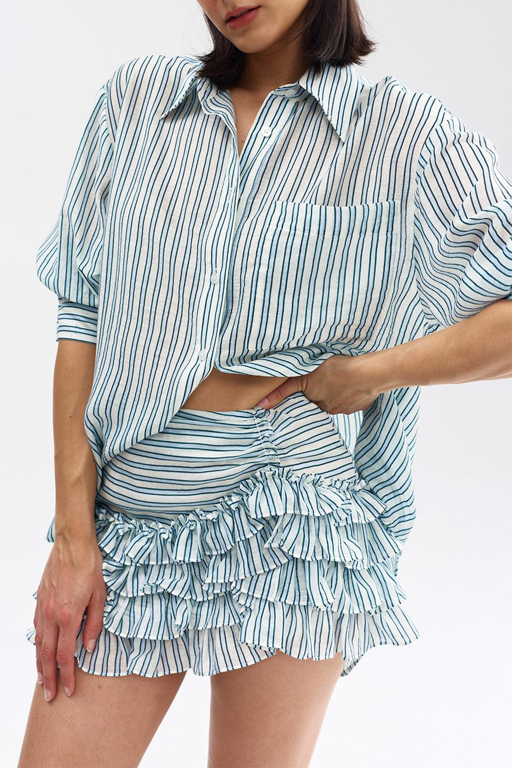 Buddy Shirt - Antique Stripe-STRIPE-2-CLOTHINGTOPBLOUSE-ASTON STUDIO