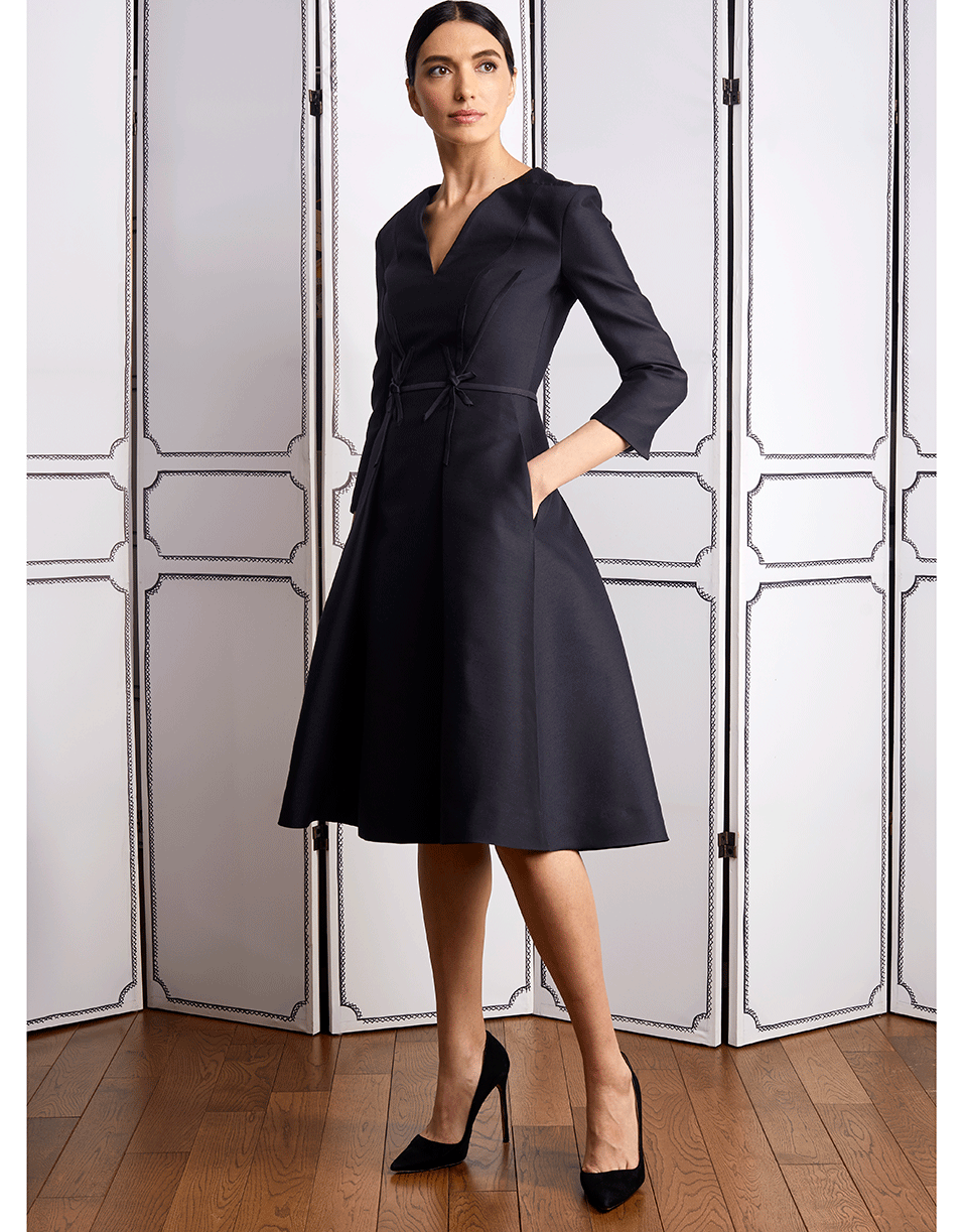 ATELIER HERVE PIERRE-Star Ribbon V-Neck Dress-