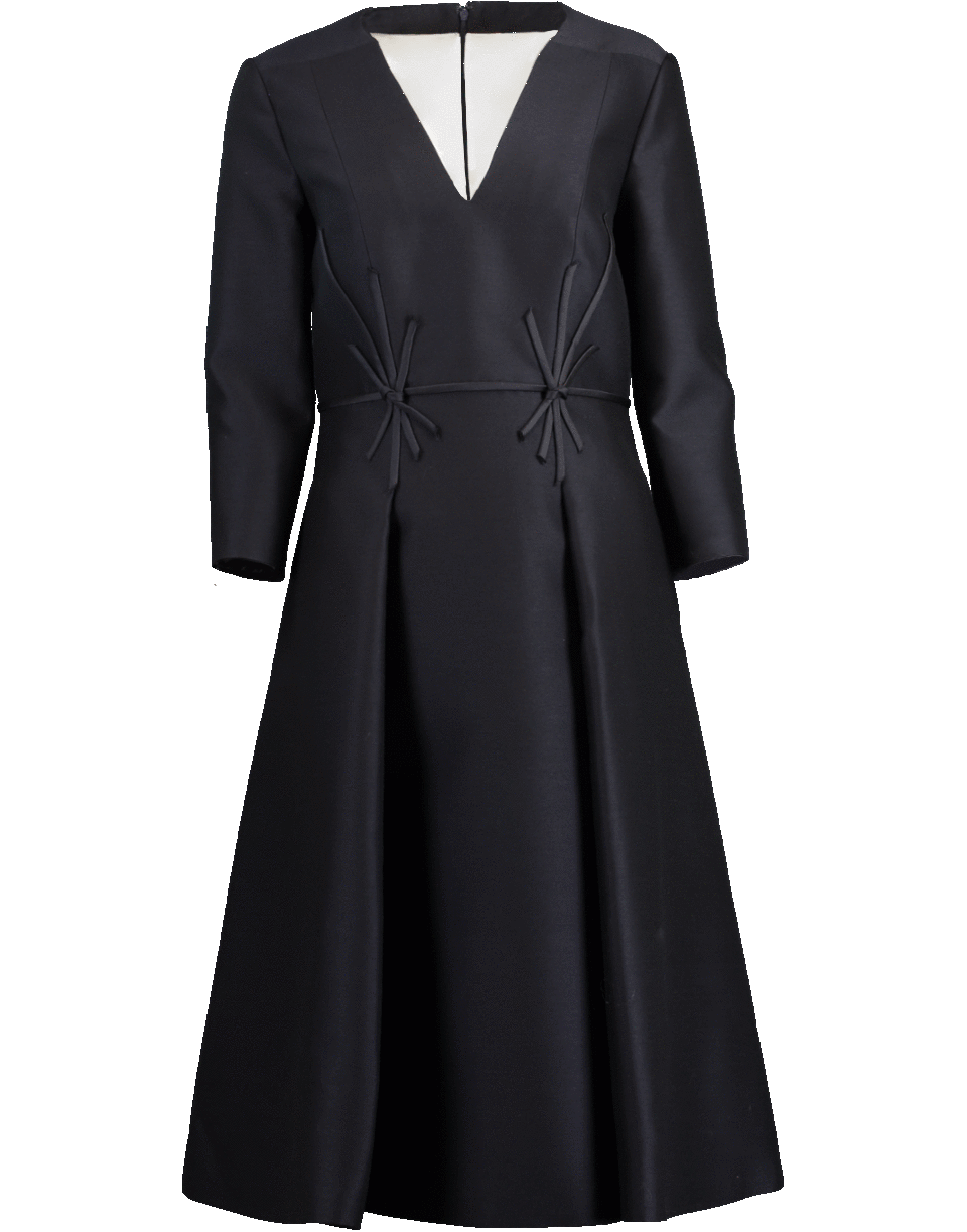 ATELIER HERVE PIERRE-Star Ribbon V-Neck Dress-