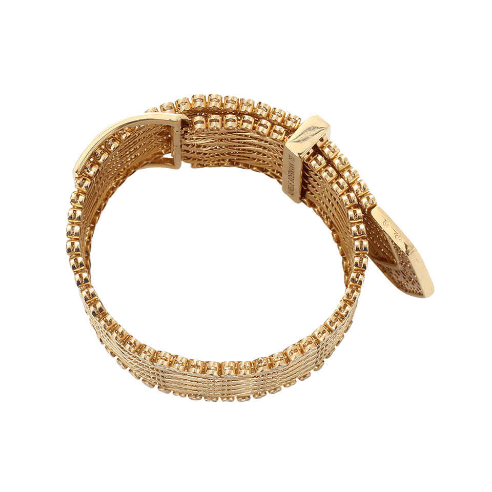 AURELIE BIDERMANN-Maille Chevron Diamond Buckle Bracelet-YELLOW GOLD