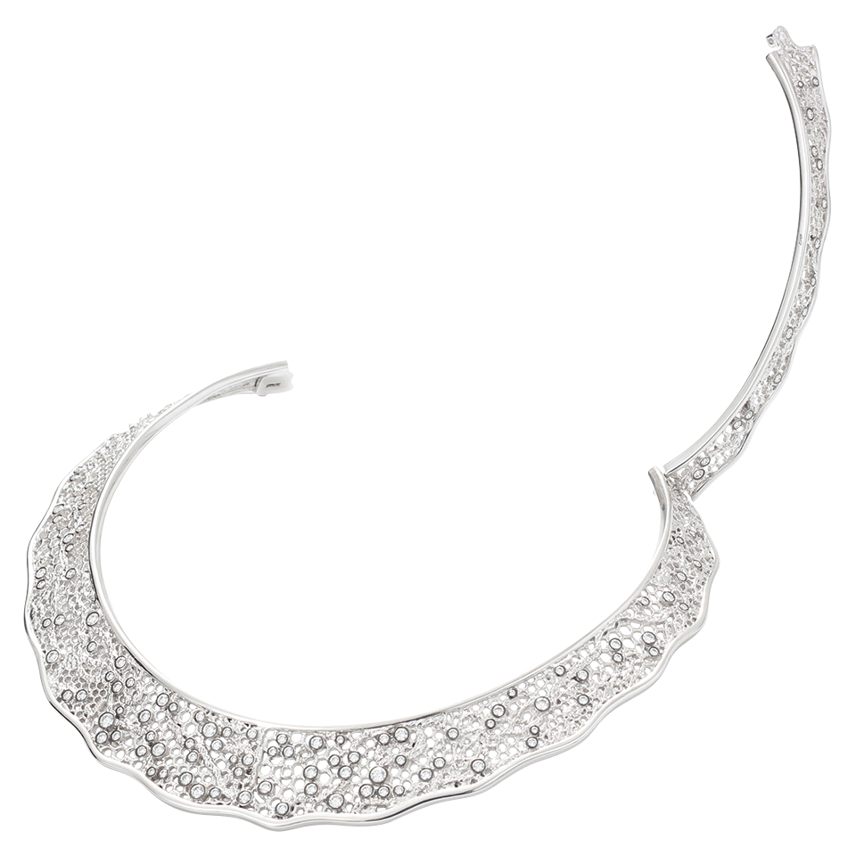 AURELIE BIDERMANN-Dentelle Diamond Lace Collar Necklace-WHITE GOLD