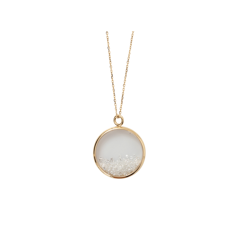 AURELIE BIDERMANN-Large Diamond Chivor Medallion Necklace-YELLOW GOLD