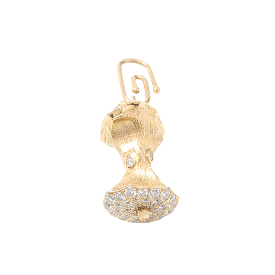 AURELIE BIDERMANN-Diamond Baby Apple Core Pendant-YELLOW GOLD