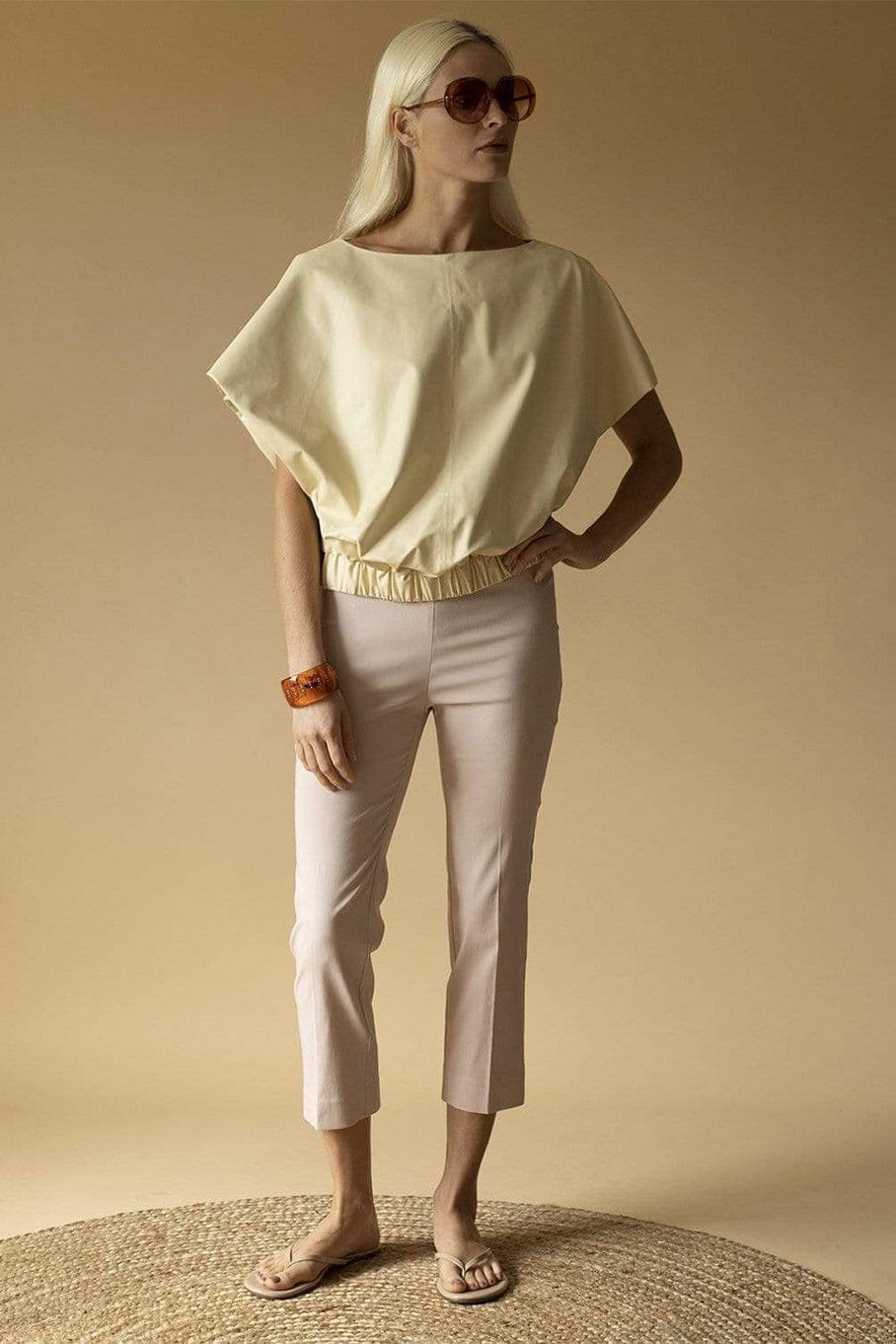 AVENUE MONTAIGNE-Blush Skinny Cropped Pant-