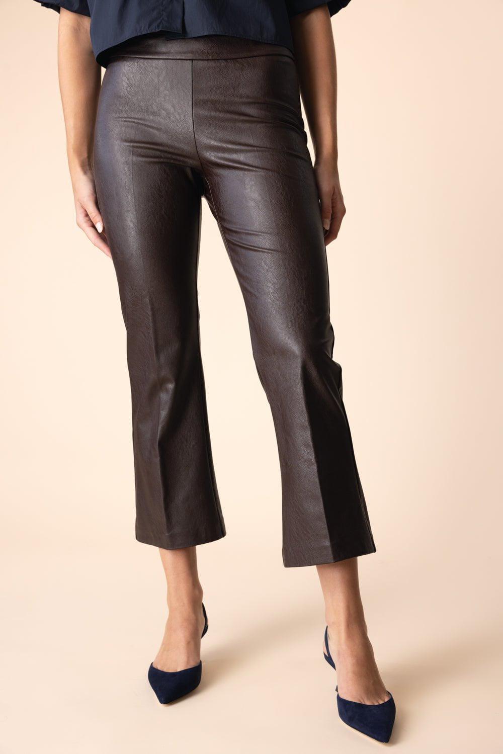 AVENUE MONTAIGNE-Leo Crop Flare Pant - Brown-