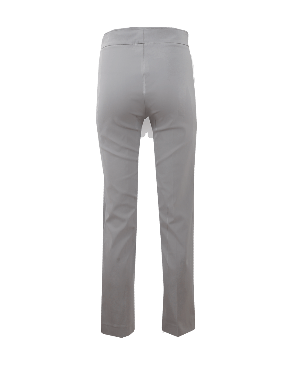 AVENUE MONTAIGNE-Light Grey Venezia Pull-On Ankle Slit Pant-