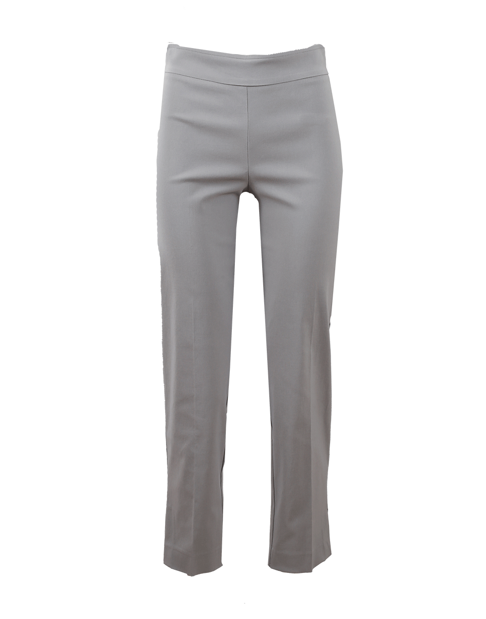 AVENUE MONTAIGNE-Light Grey Venezia Pull-On Ankle Slit Pant-