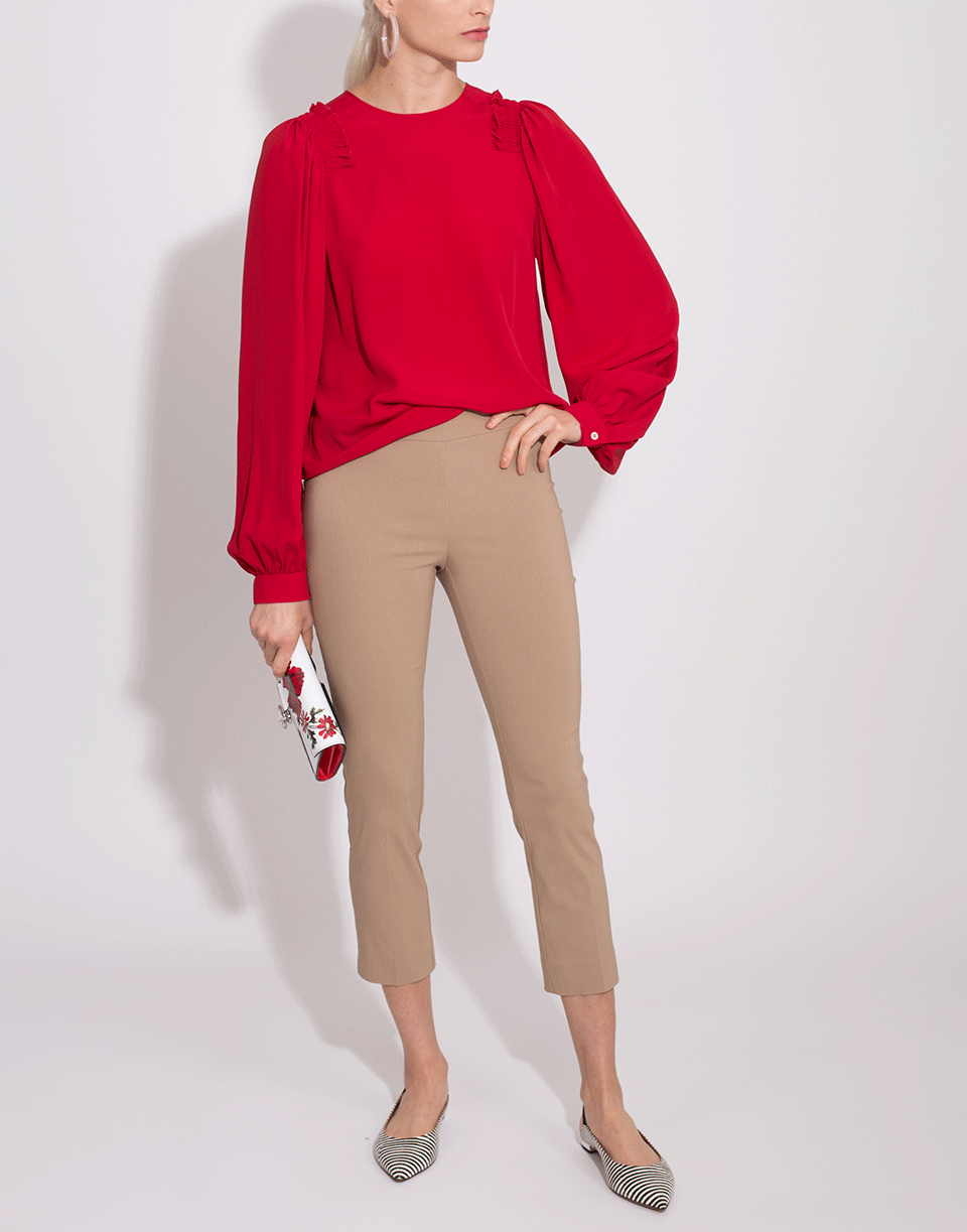 AVENUE MONTAIGNE-Brigitte Straight Leg Side Slit Pant-