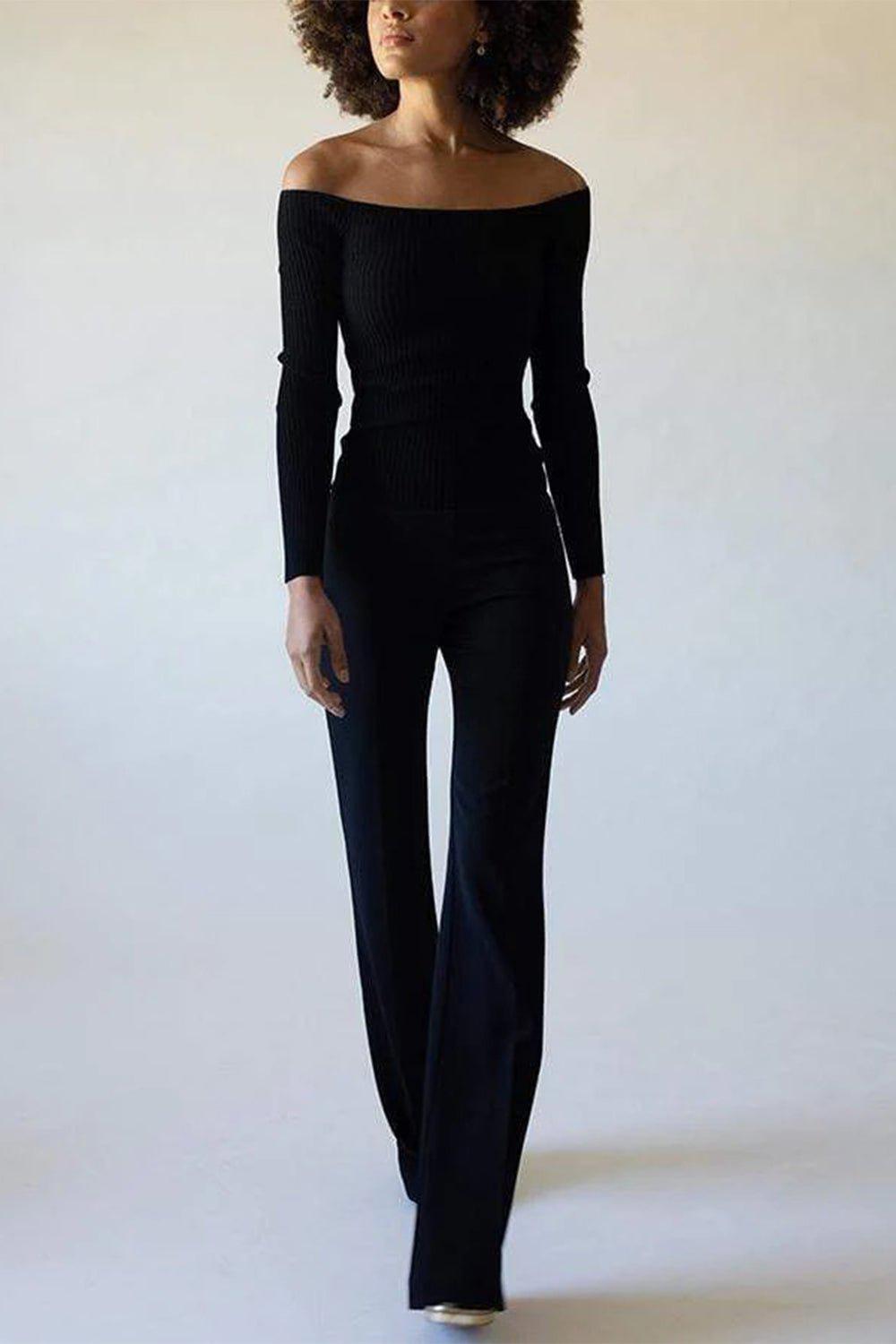 AVENUE MONTAIGNE-Bellini Flare Pant - Black-