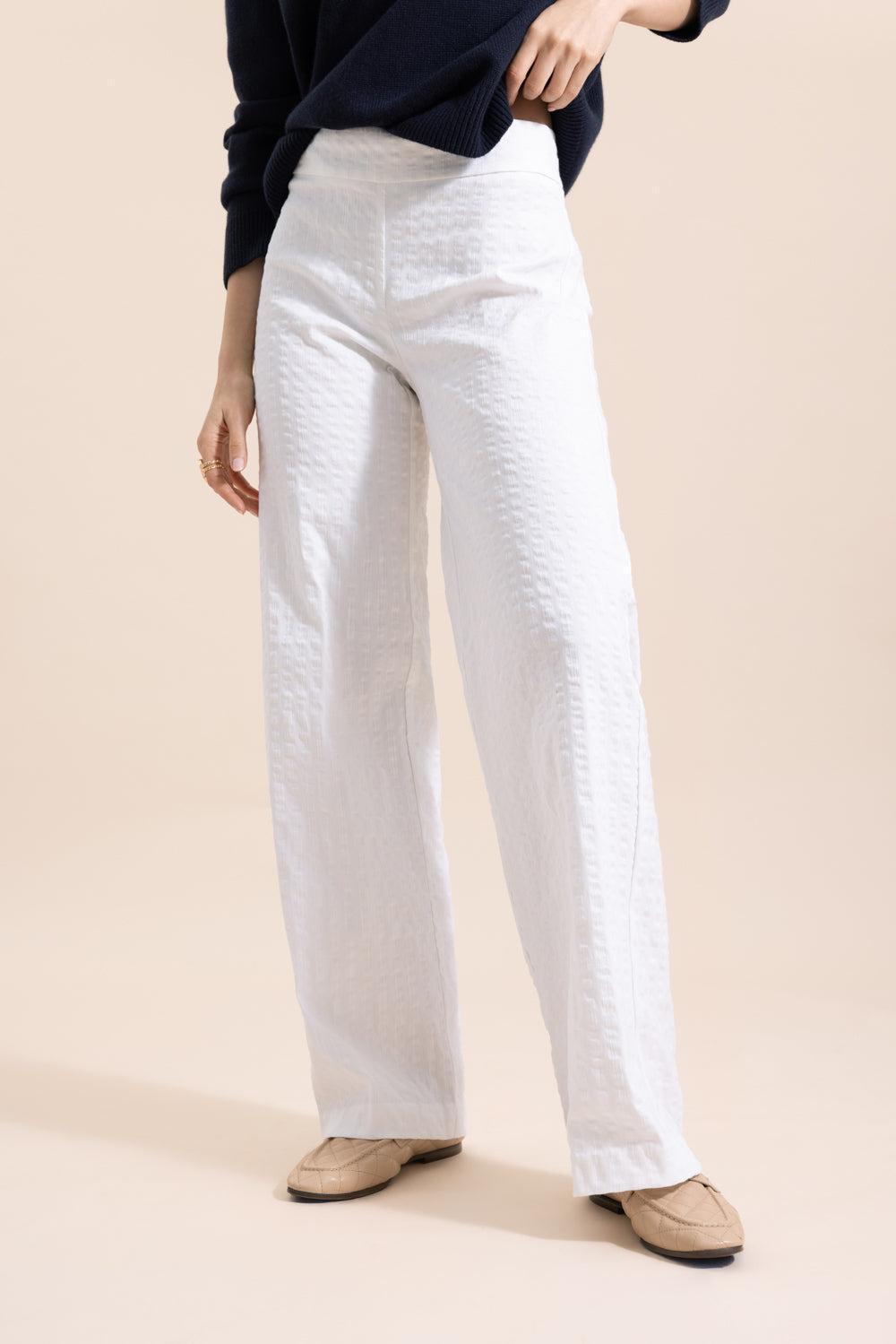 Flavia Bistro Wide Leg Pant-WHITE-0-CLOTHINGPANTWIDE LEG-AVENUE MONTAIGNE