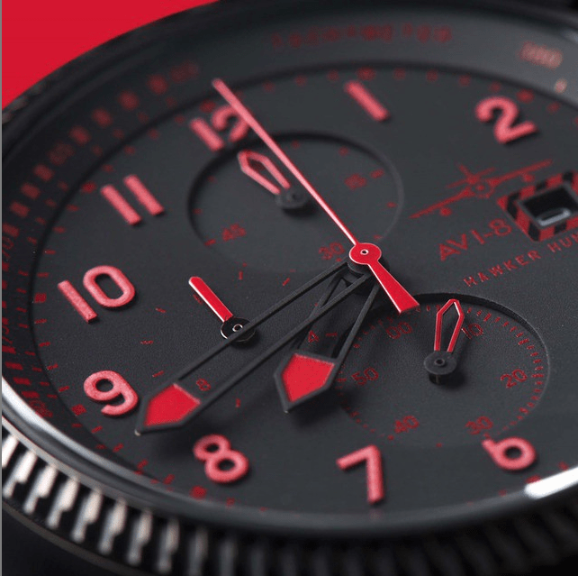 AVI-8-Hawker Hunter Watch-BLK/RED