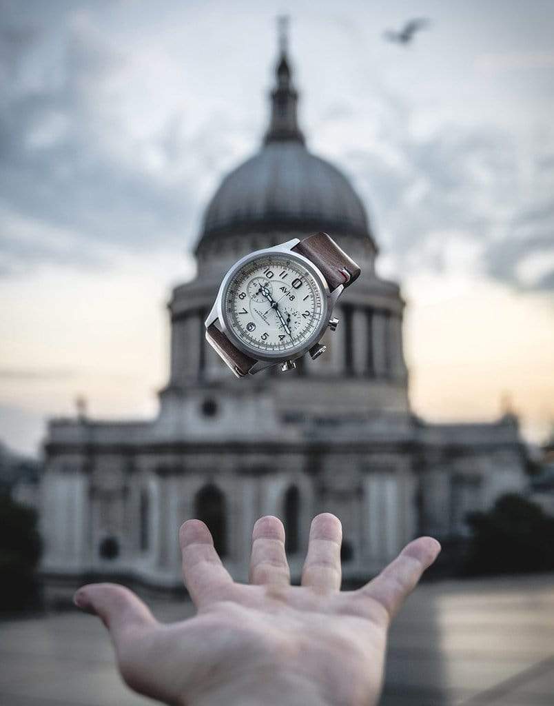 AVI-8-Flyboy LaFayette Cream Watch-GREY