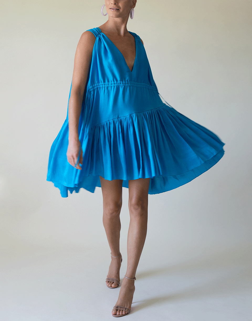 AZEEZA-Nella Raw Silk Lagoon Dress-