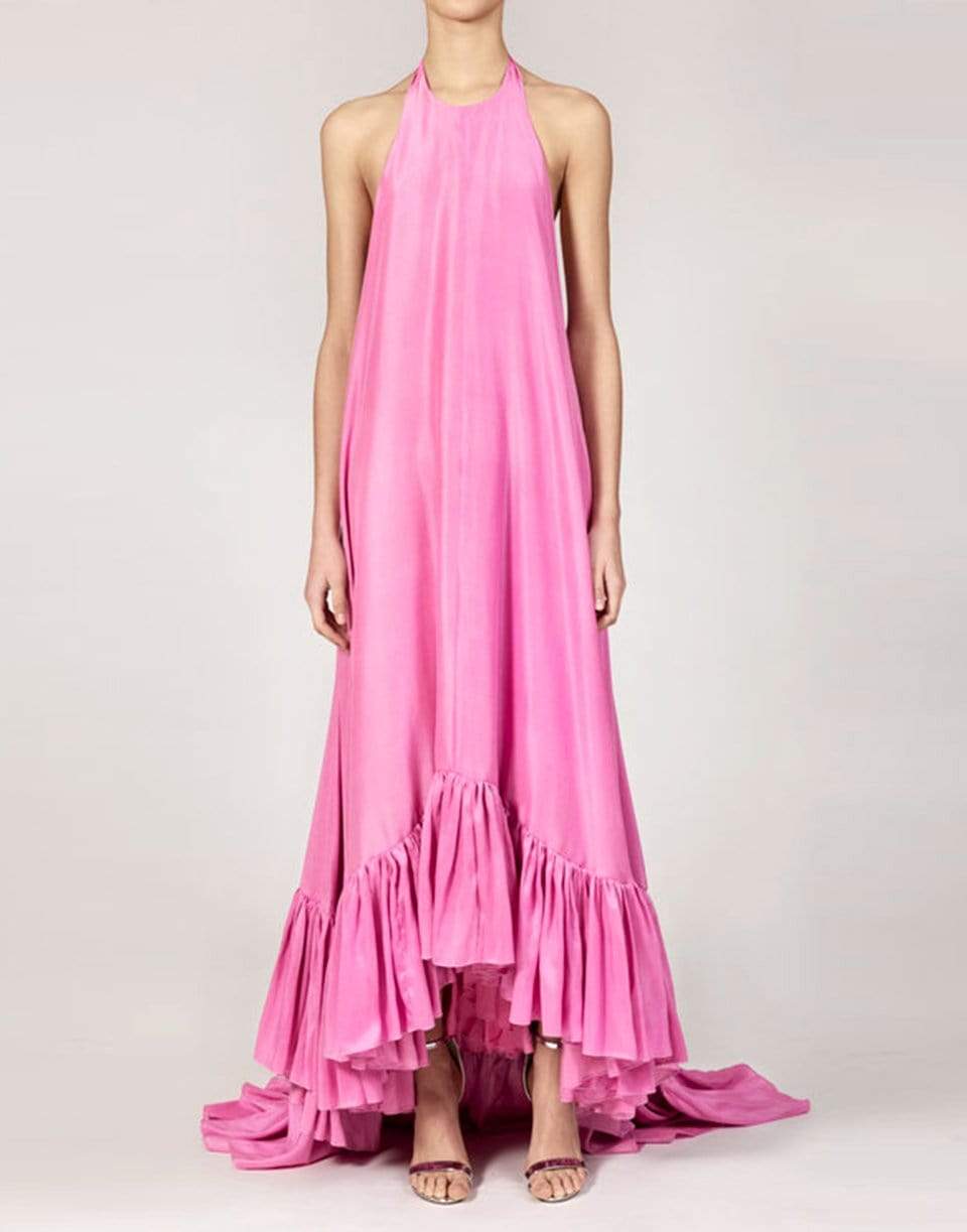 AZEEZA-Sadie Raw Silk Gown-PEONY