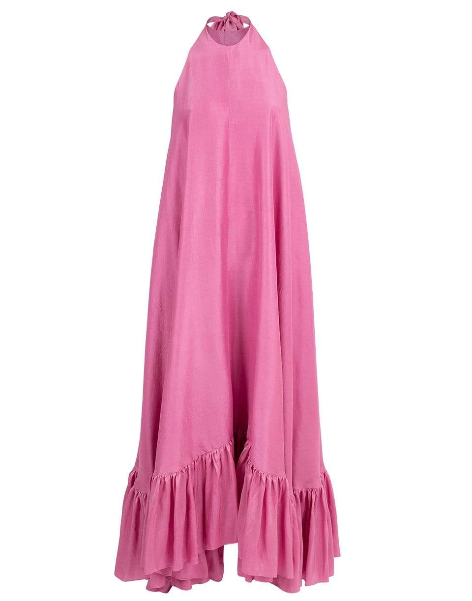 AZEEZA-Sadie Raw Silk Gown-PEONY