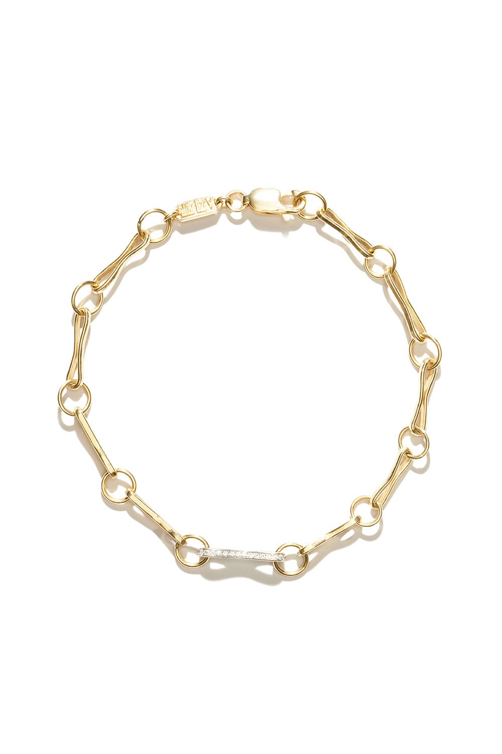 AZLEE-Large Circle Link Bracelet-YELLOW GOLD
