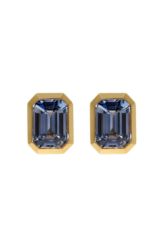 Rich Sapphire Medium Stud Earrings-YELLOW GOLD-JEWELRYFINE JEWELEARRING-AZLEE