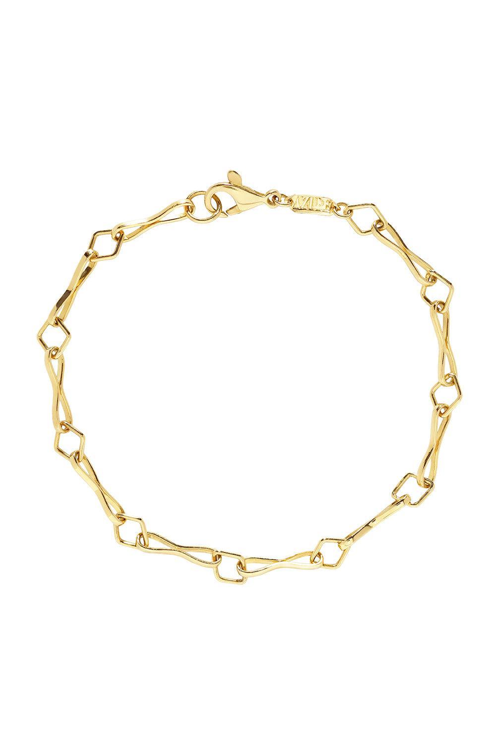 Diamond Link Large Handmade Bracelet-YELLOW GOLD-16-JEWELRYFINE JEWELNECKLACE O-AZLEE