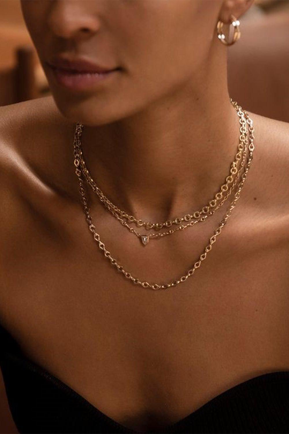 AZLEE-Medium Circle Link Chain-YELLOW GOLD