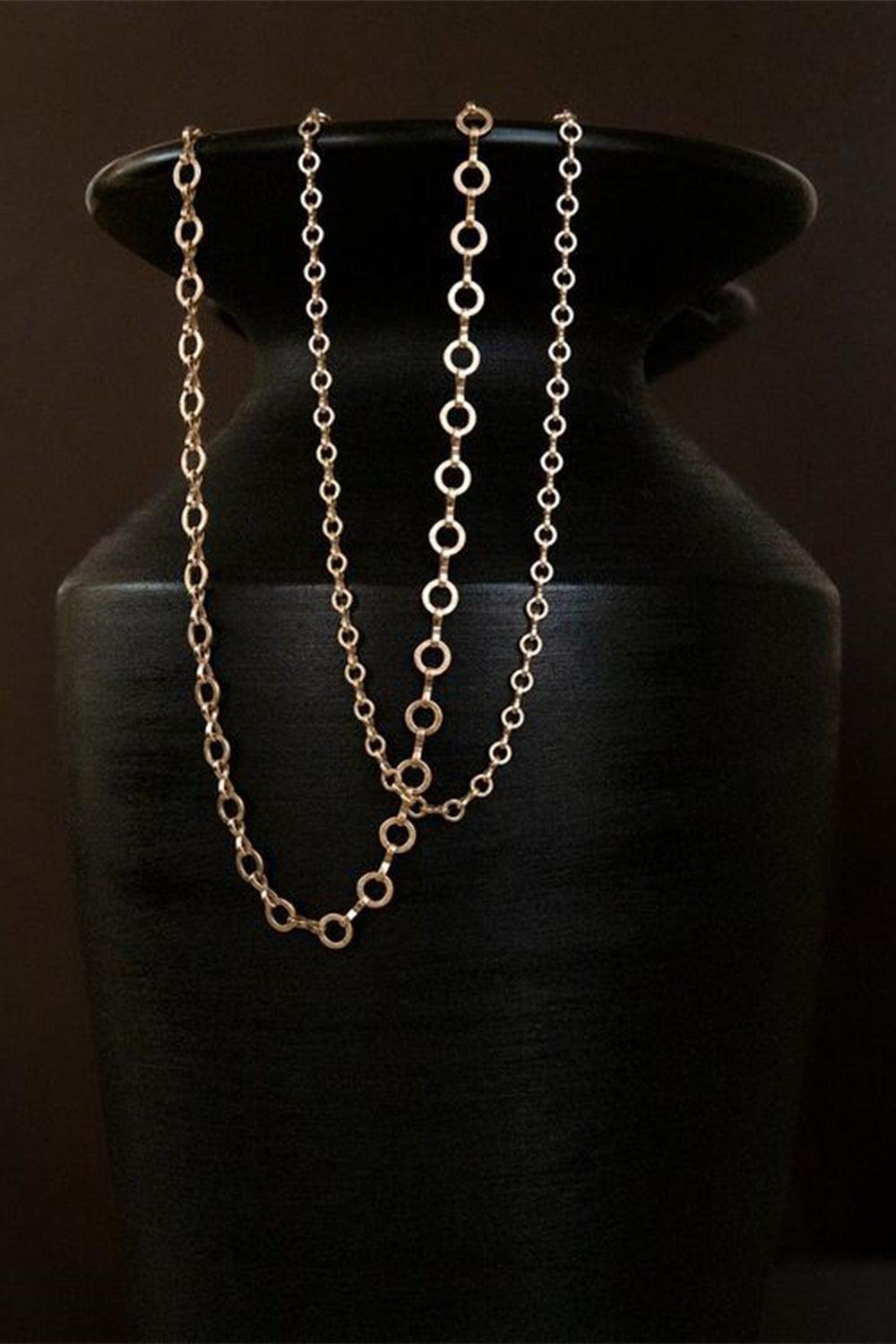 AZLEE-Medium Circle Link Chain-YELLOW GOLD