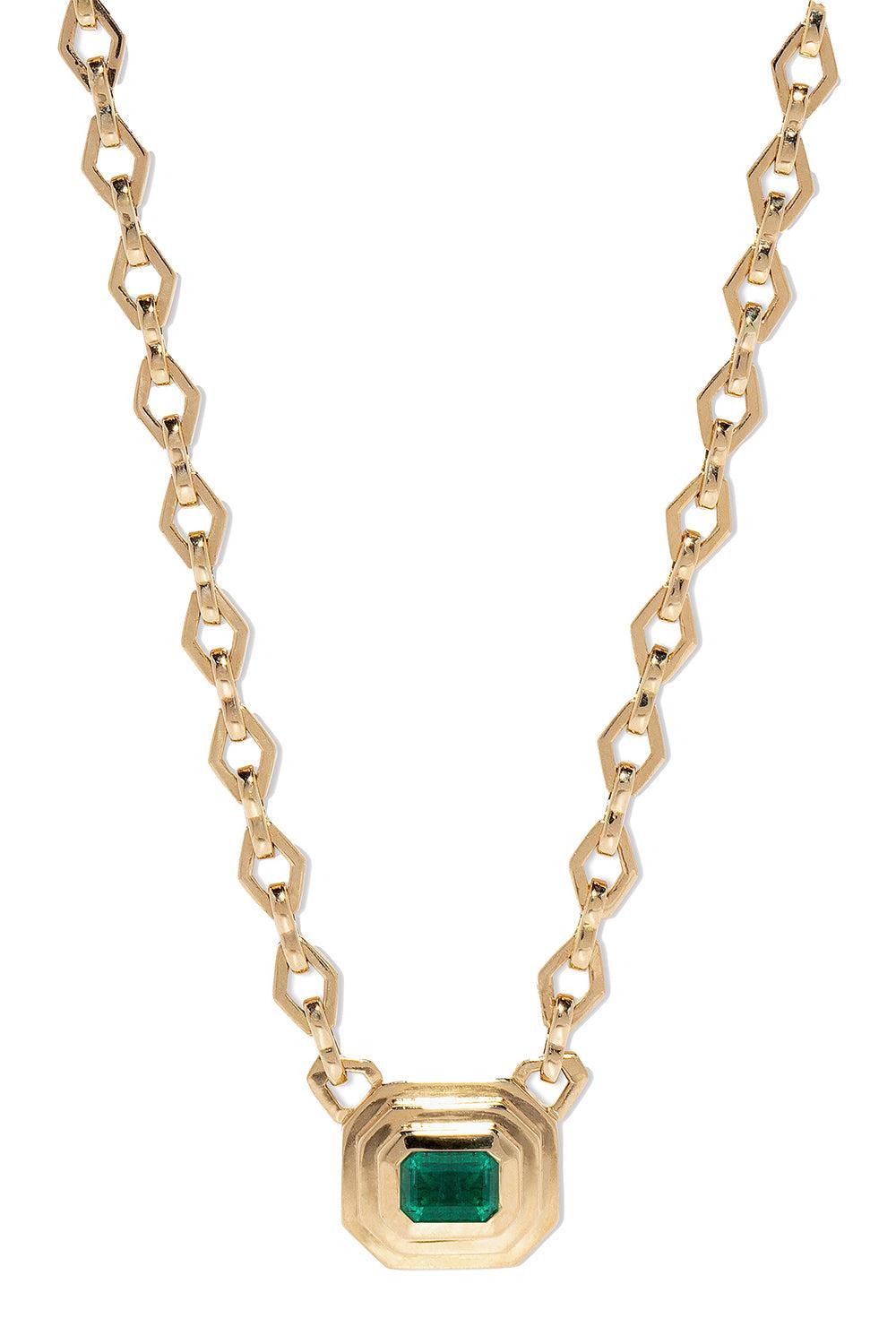 Emerald Staircase Medium Chain Necklace-YELLOW GOLD-JEWELRYFINE JEWELNECKLACE O-AZLEE