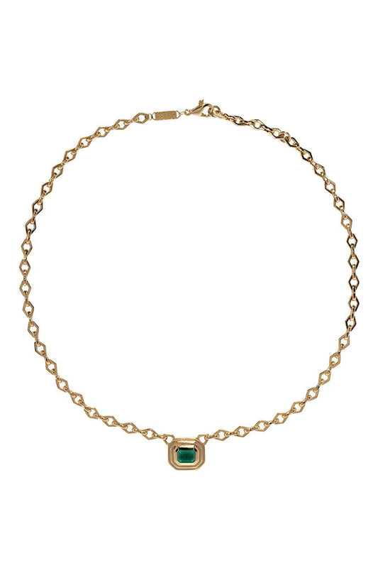Emerald Staircase Medium Chain Necklace-YELLOW GOLD-JEWELRYFINE JEWELNECKLACE O-AZLEE