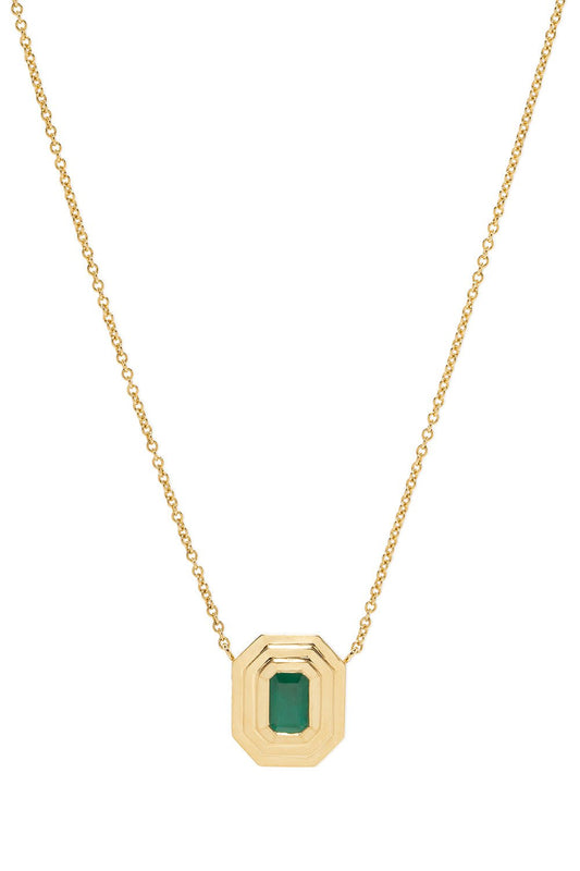 AZLEE-Emerald Staircase Necklace-YELLOW GOLD