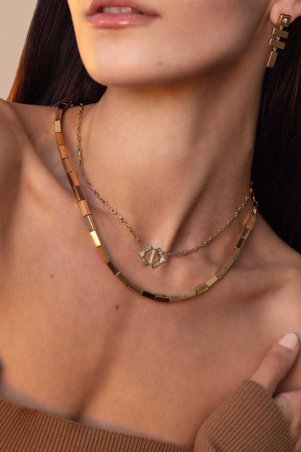 AZLEE-Glow Diamond Necklace-YELLOW GOLD