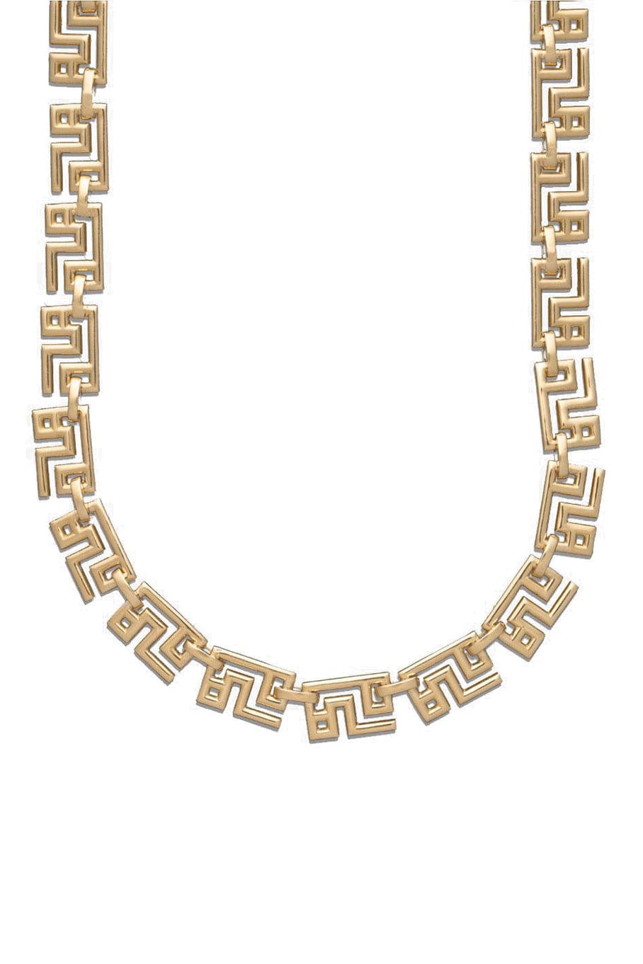 AZLEE-Greek Pattern Chain Necklace-YELLOW GOLD