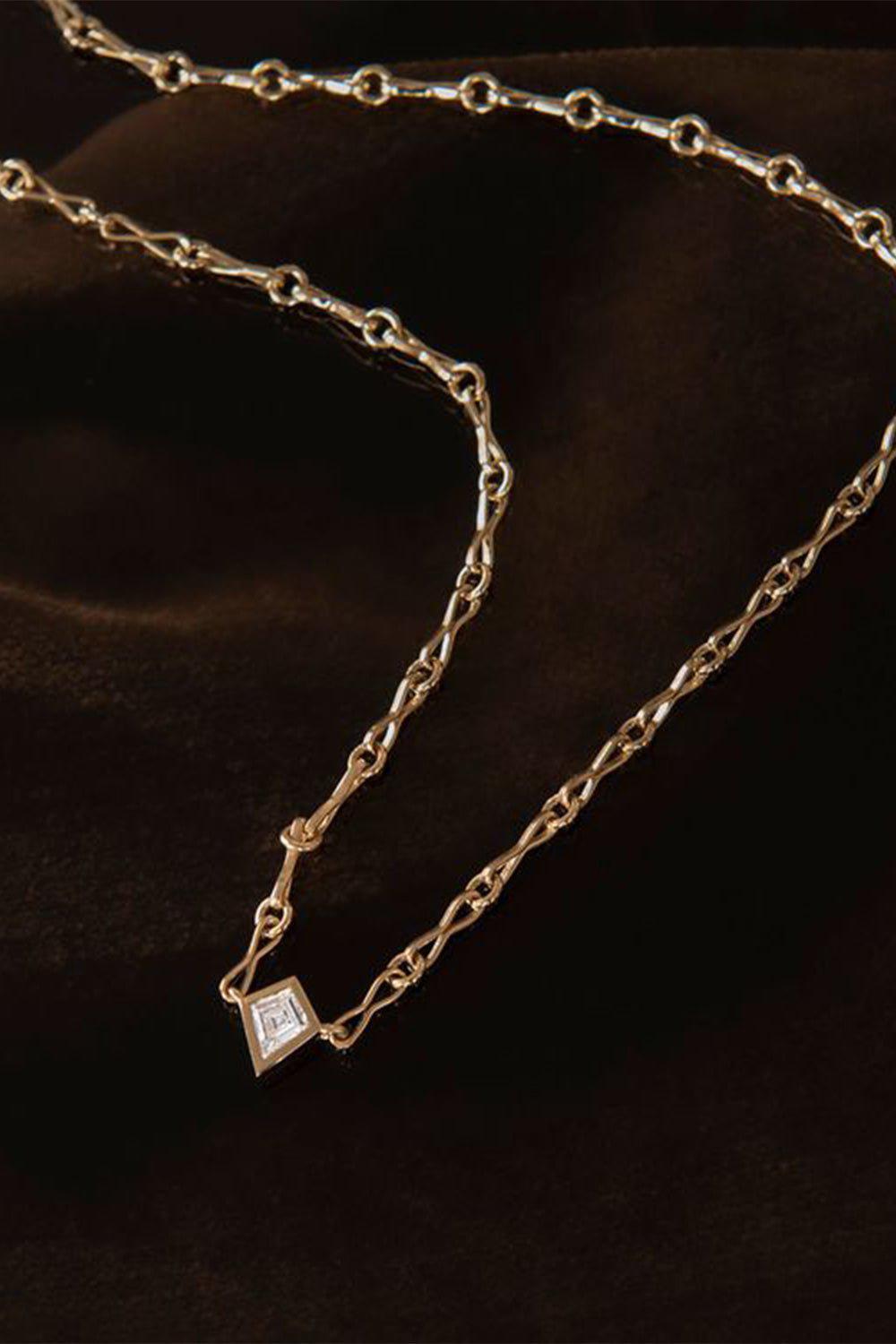 AZLEE-Kite Diamond Chain Necklace-YELLOW GOLD