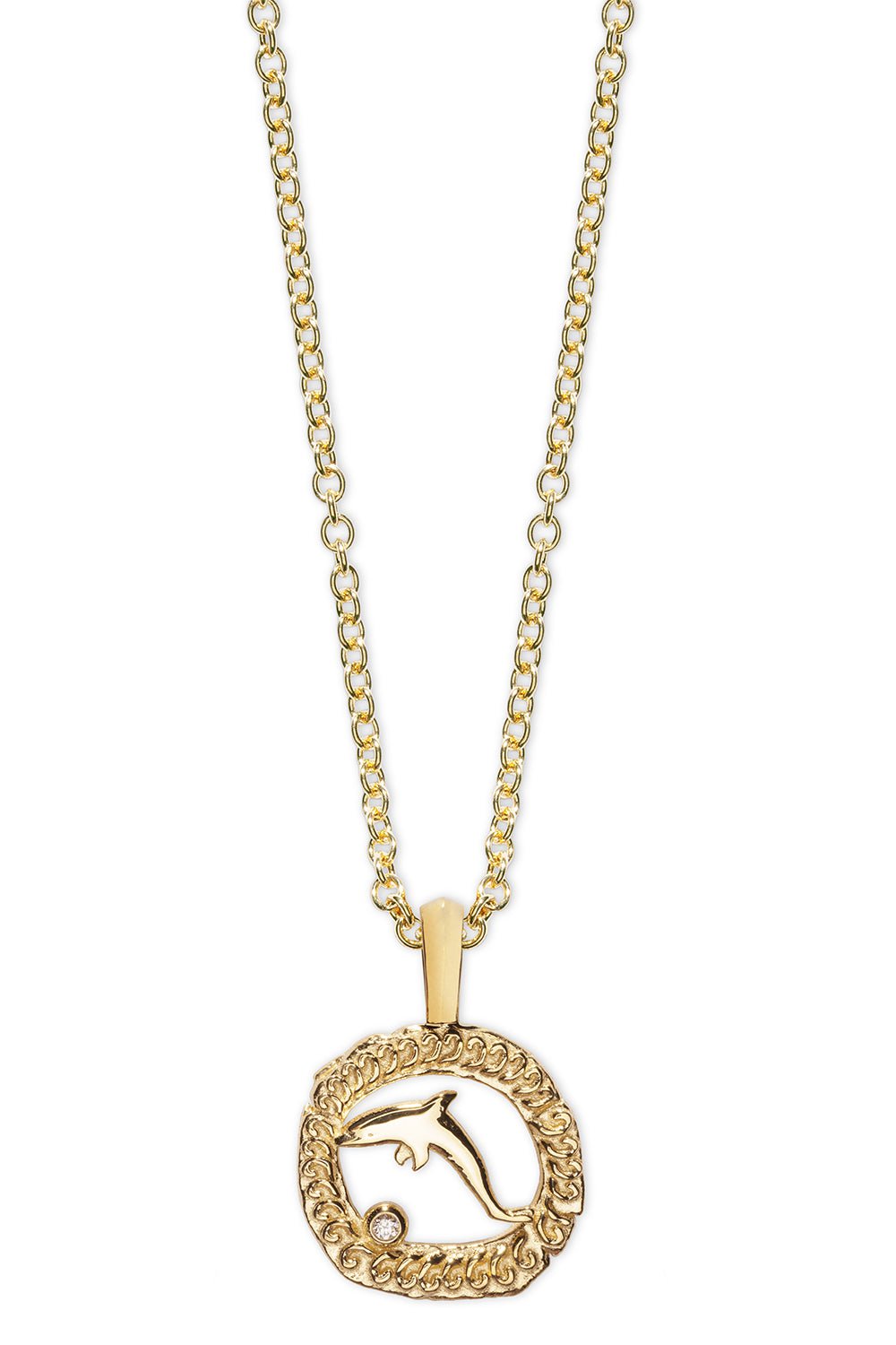 AZLEE-Of The Sea Petite Coin Necklace-YELLOW GOLD