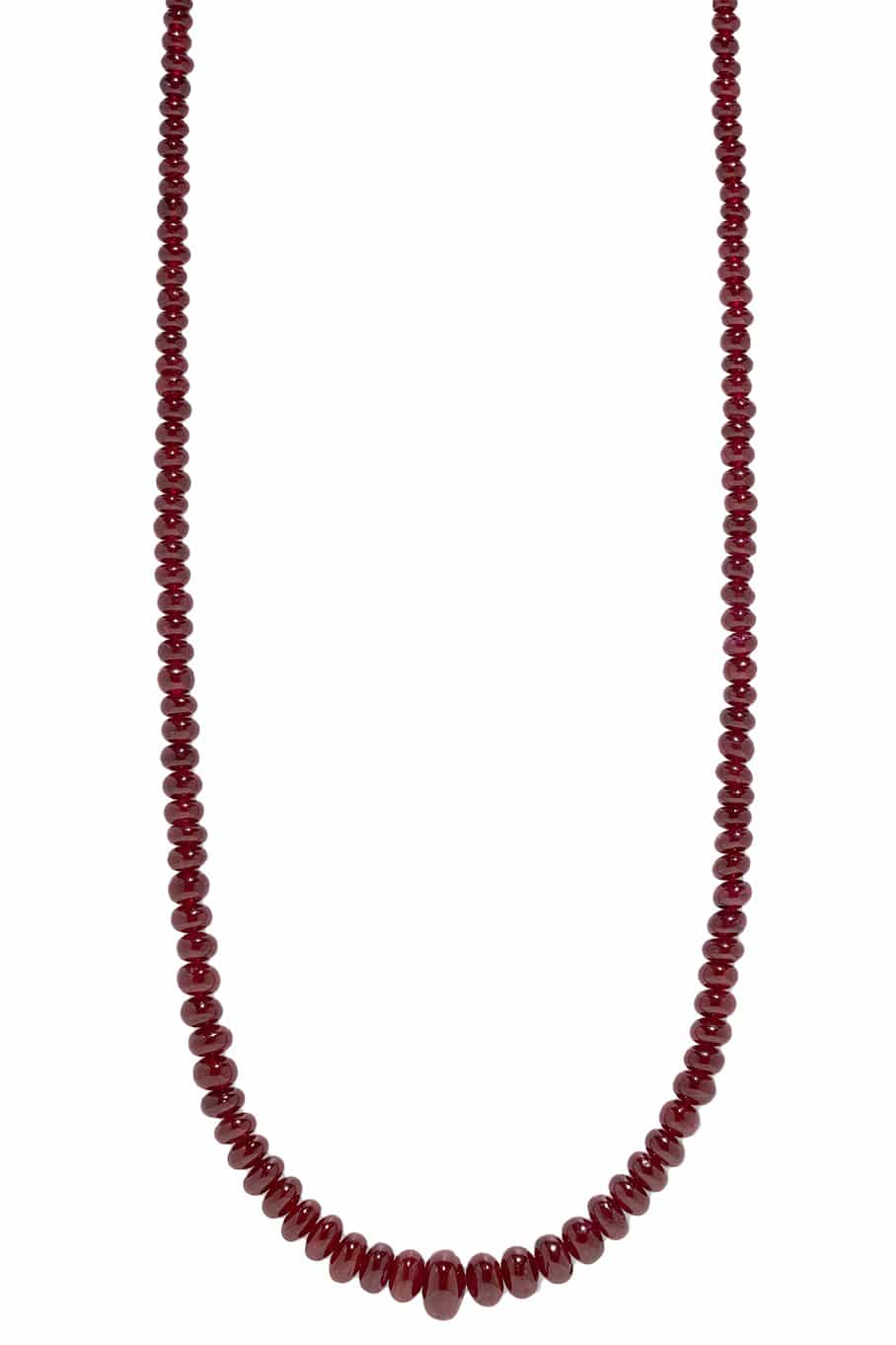AZLEE-Rich Ruby Bead Necklace-YELLOW GOLD