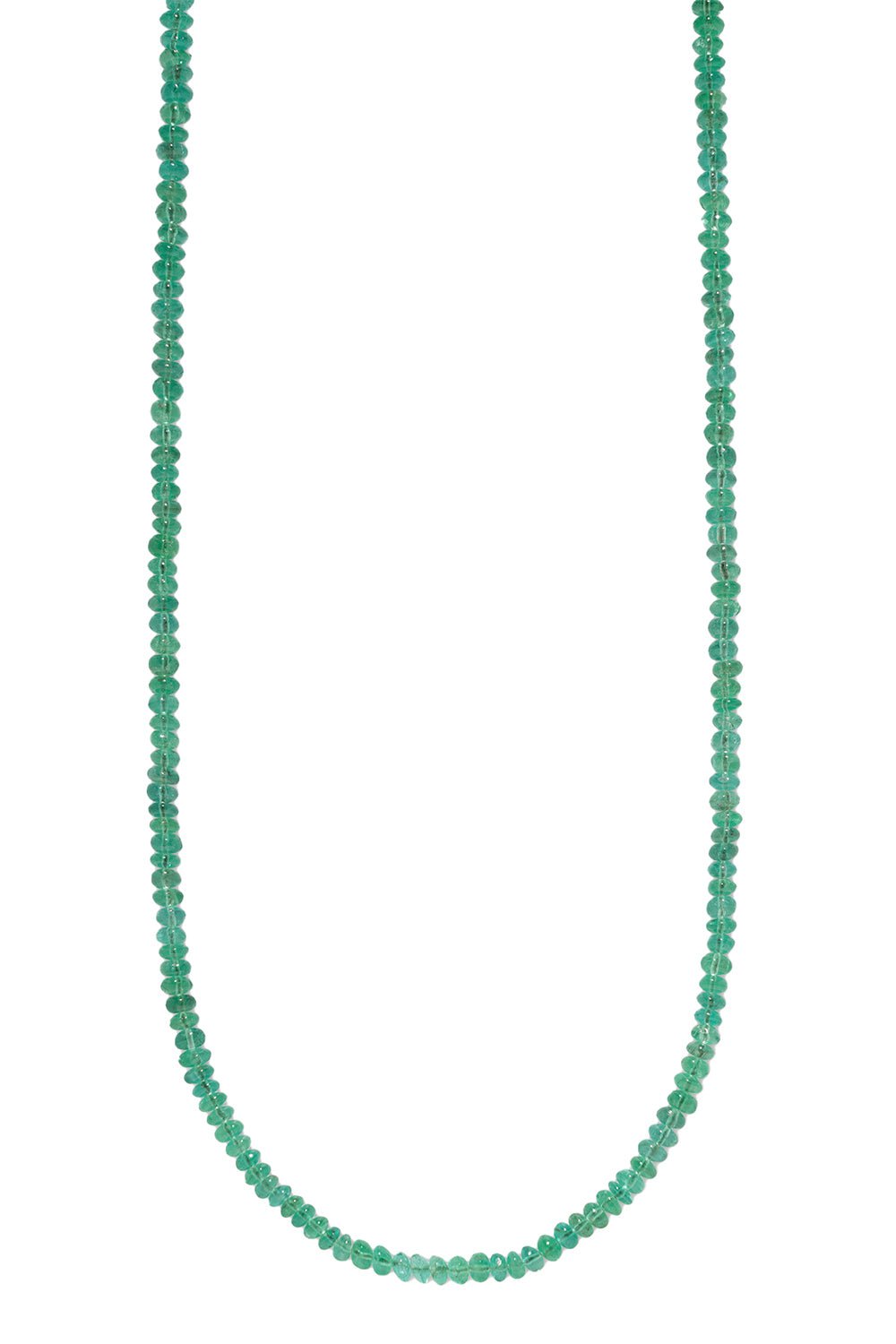 AZLEE-Small Emerald Bead Necklace-YELLOW GOLD