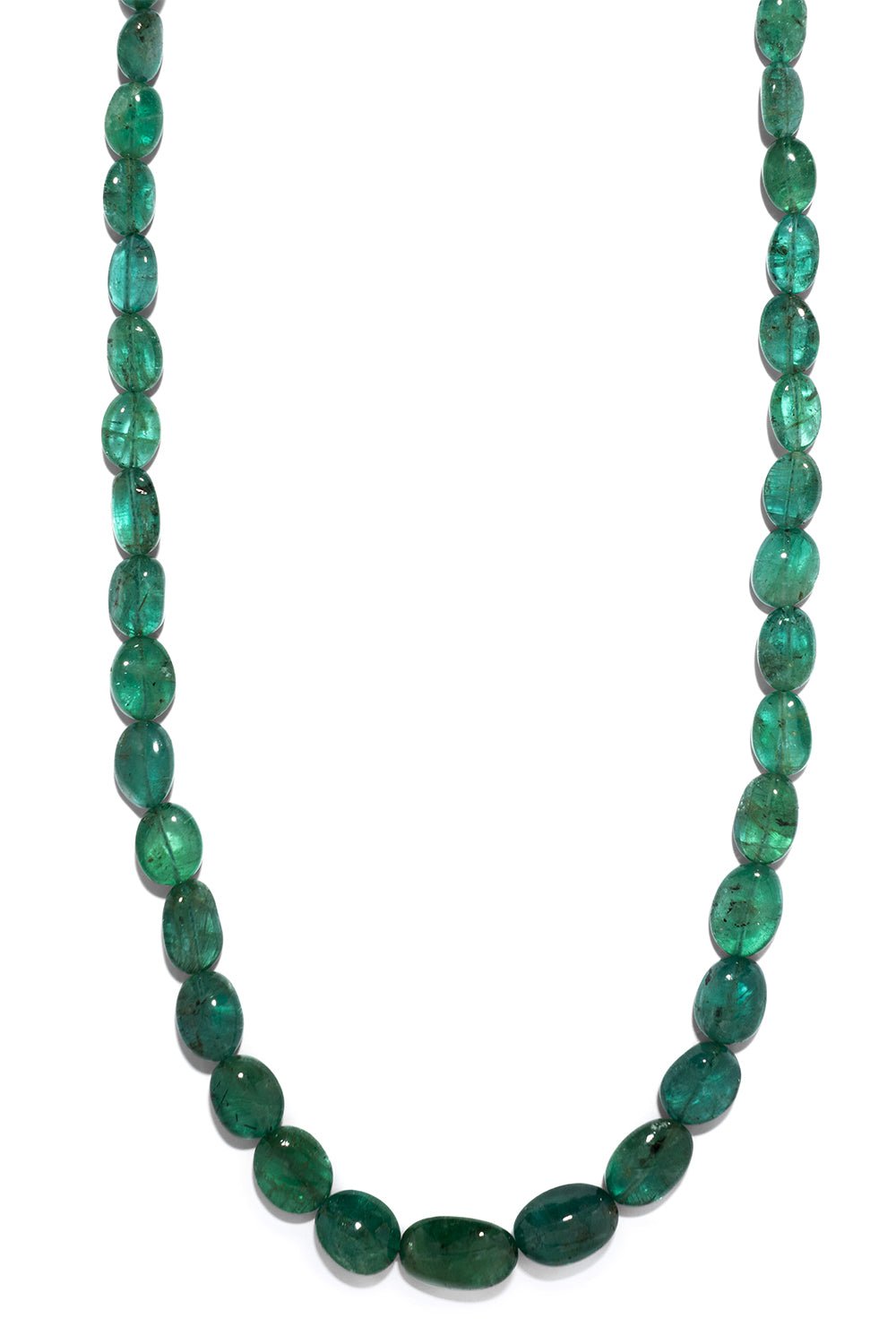 AZLEE-Small Emerald Bead Necklace-YELLOW GOLD