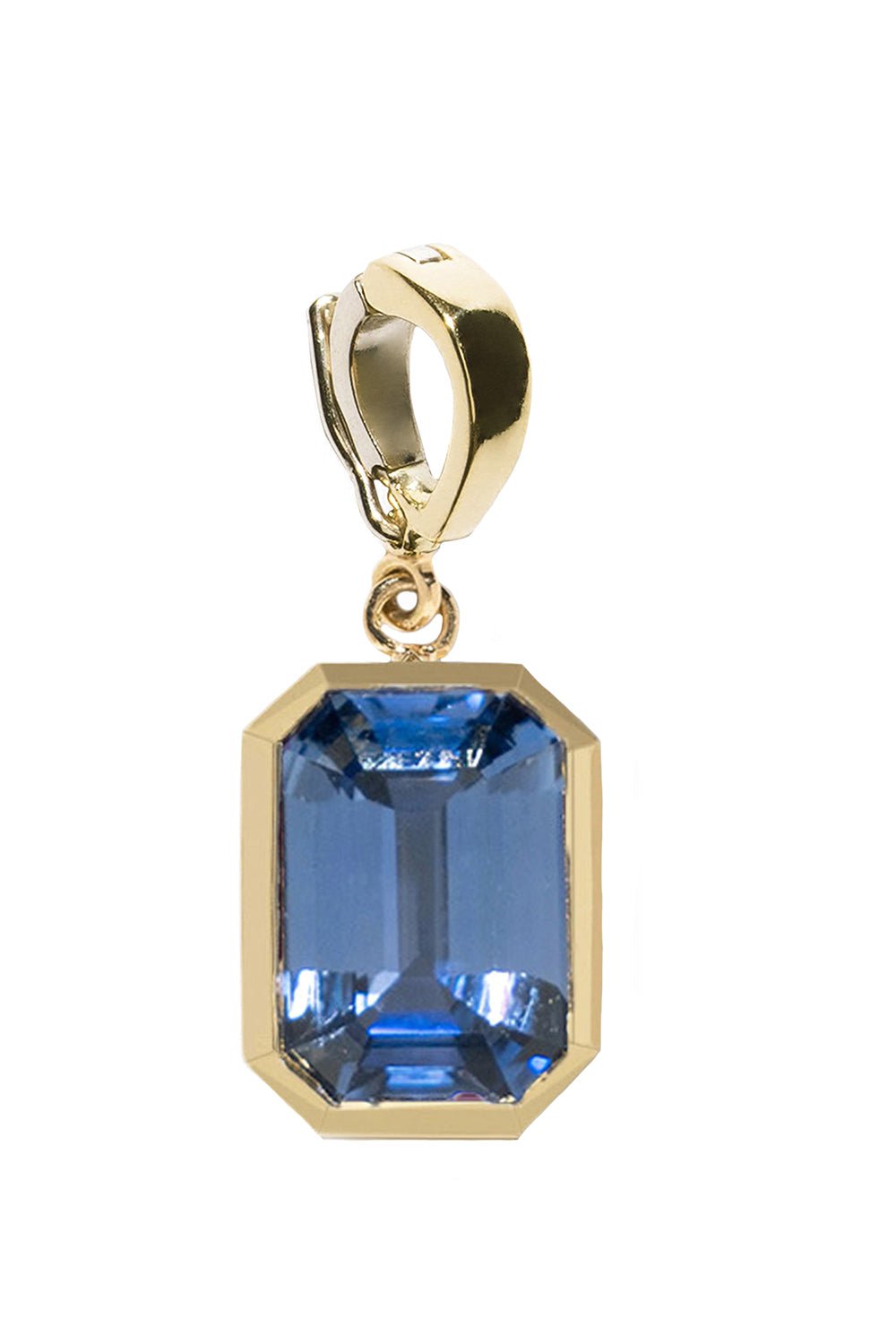 AZLEE-Bezel Sapphire Charm-YELLOW GOLD