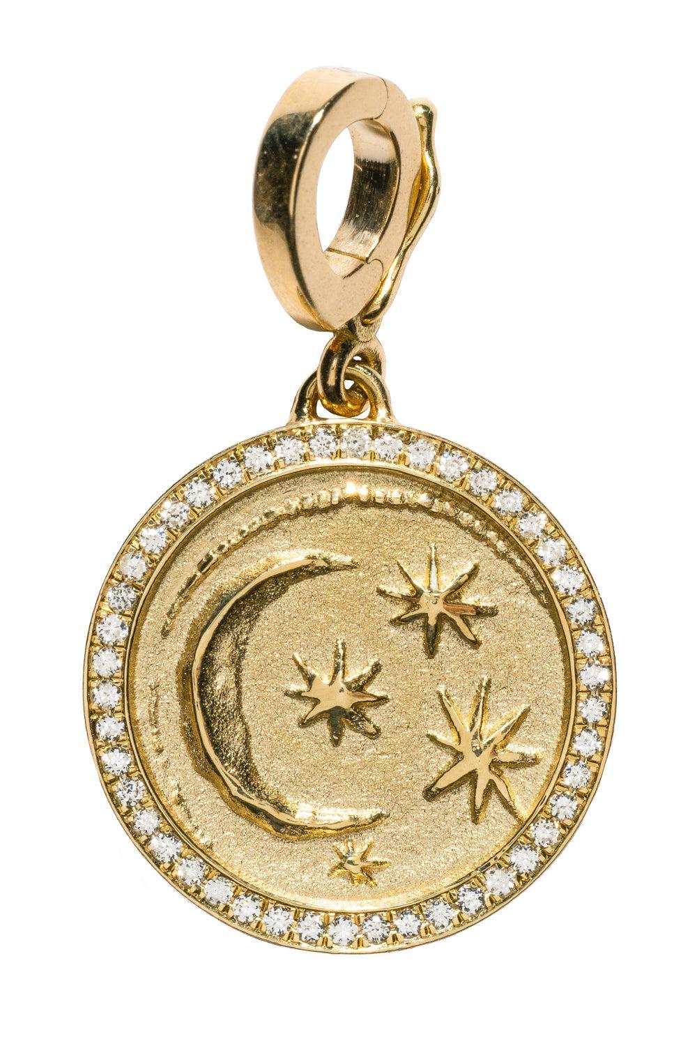 Diamond Cosmic Small Charm-YELLOW GOLD-JEWELRYFINE JEWELPENDANT-AZLEE